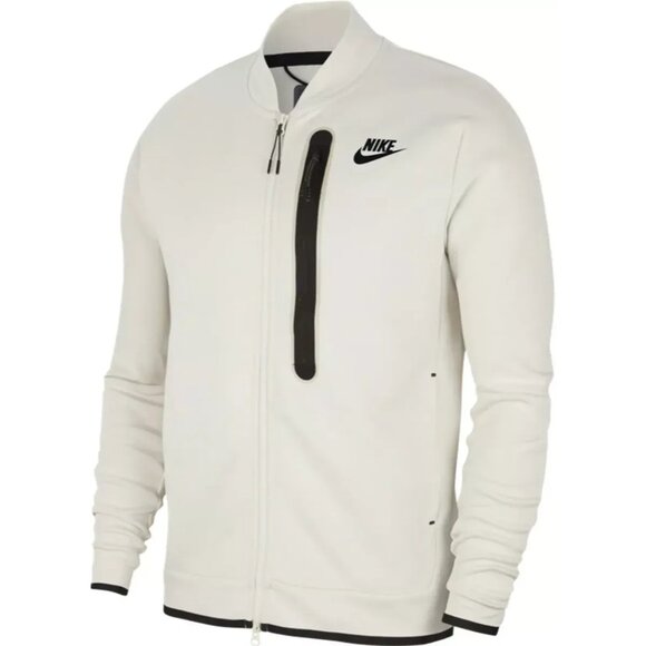 Nike Other - Nike Sportswear Tech Fleece Bomber Jacket Large White Mens Full-Zip CZ1797-072